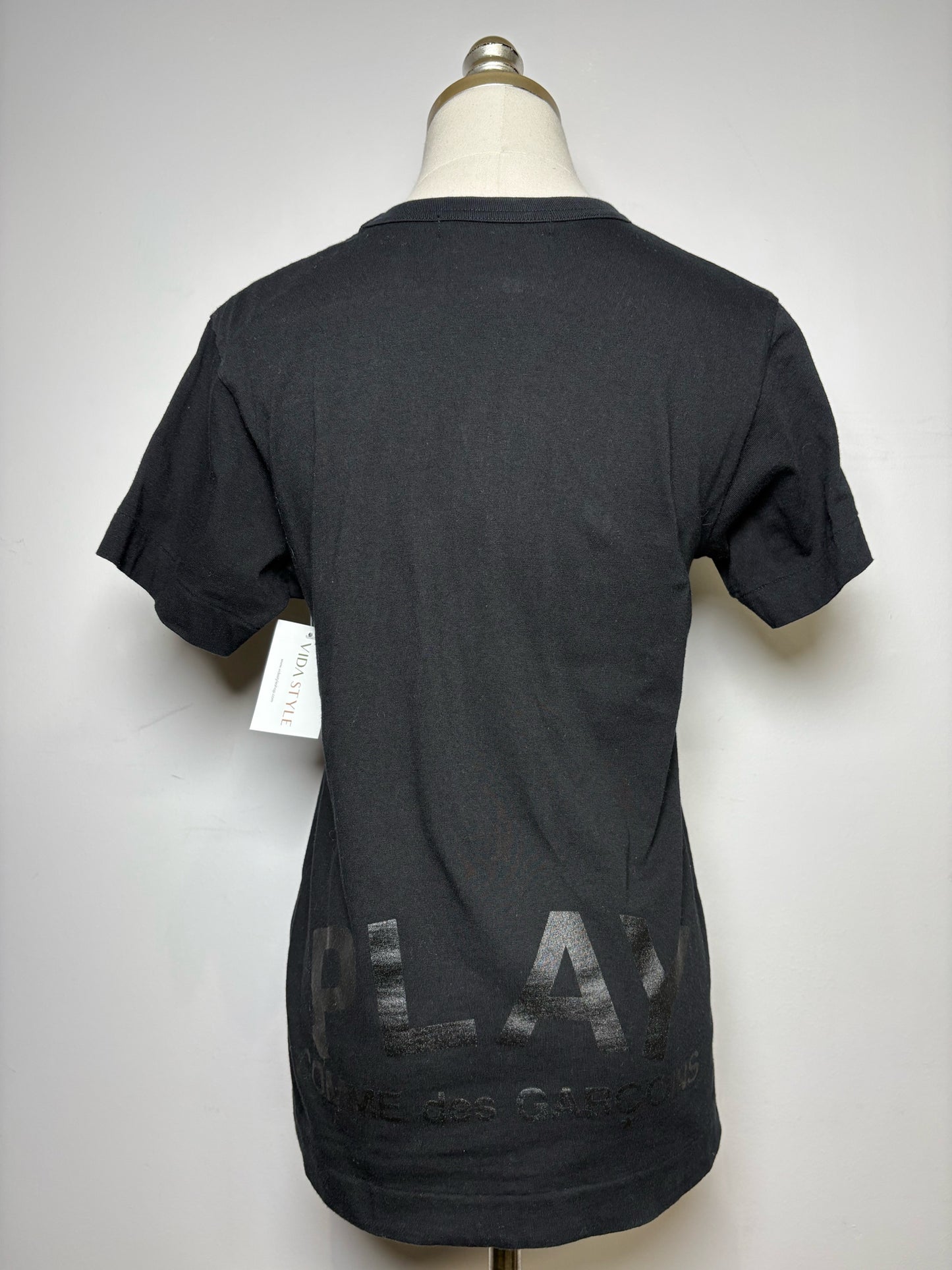 Women Size L Comme des Garcon PLAY Black Heart Pure Cotton Pre-owned T-shirt