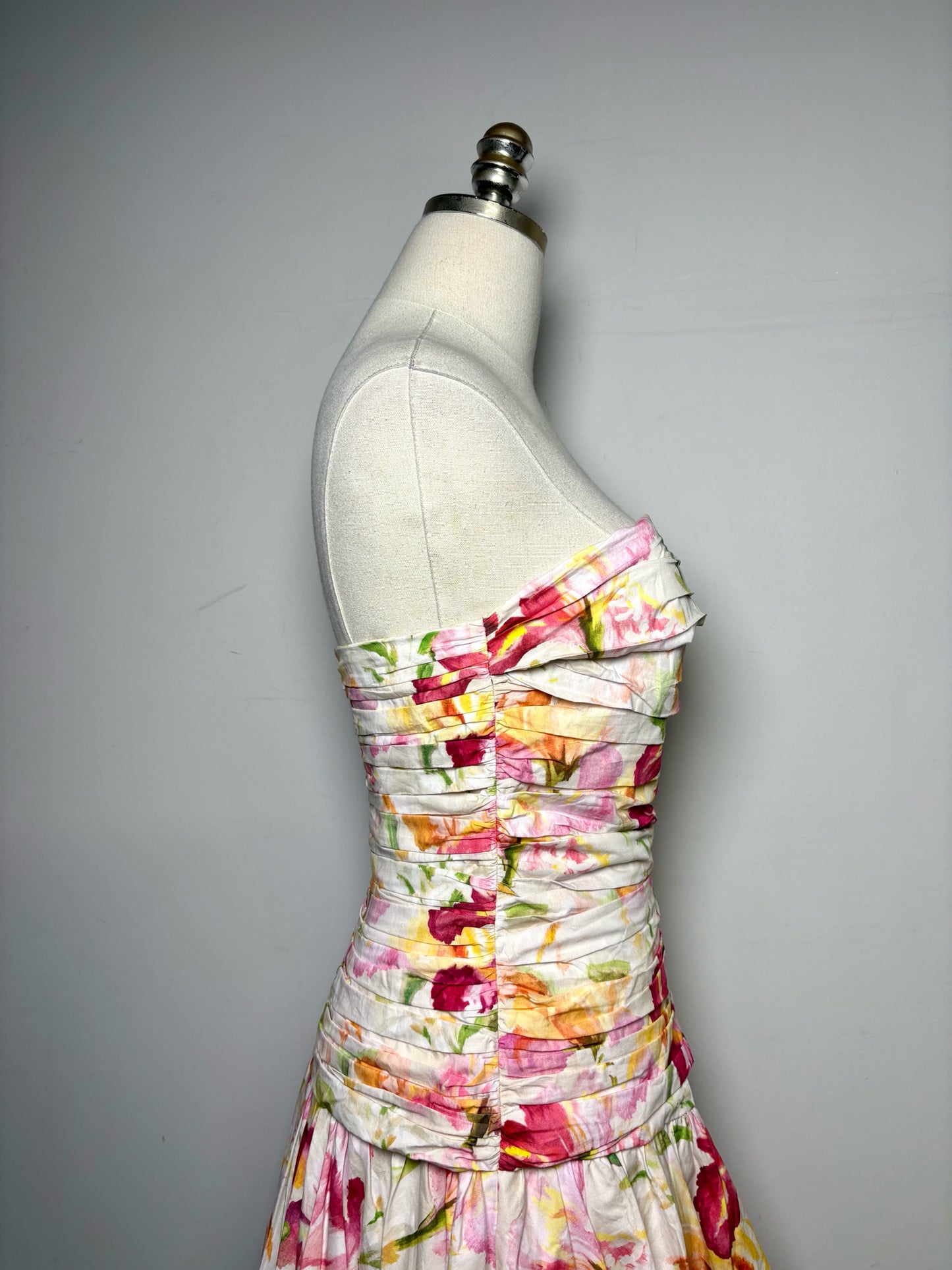 Size 4 Nicholas Pink Floral Print 100% Cotton Pre-owned, NWT Dress