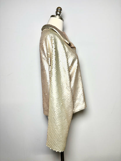 Women Size 8 Genny Pale Pink Sequins Silk Pre-owned Jacket