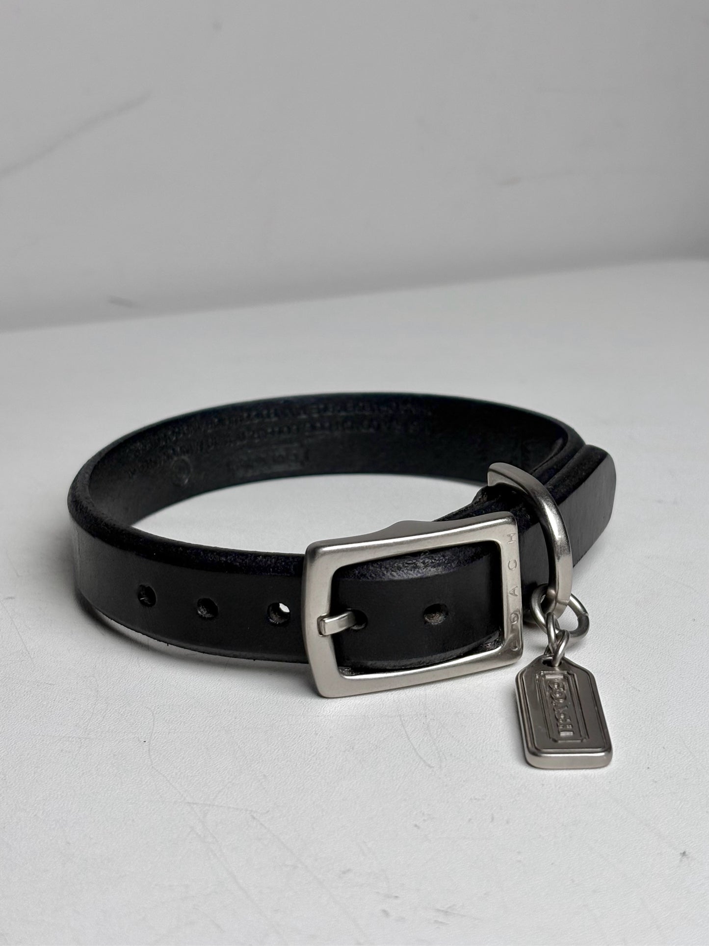 Misc. Accessory Coach Black Cowhide Leather Dog Collar & Leash