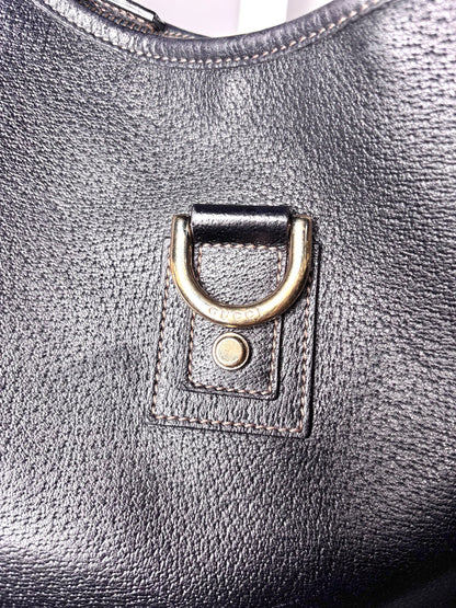 Gucci Abbey Hobo D-ring Vintage Leather Navy Blue Pre-owned Purse