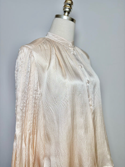 Women Size 4 A Piece Apart Light Pink Solid LS Blouse