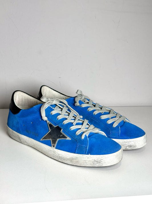 W Shoe Size 41 Golden Goose Blue Suede Silver Star Pre-owned Sneakers