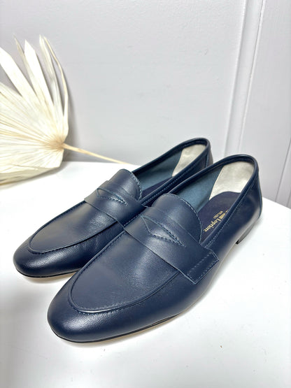 W Shoe Size 39 (8.5 US) Michele Lopriore Blue Leather Paola Loafers