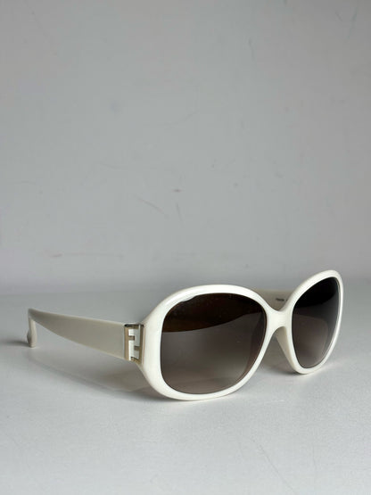 Fendi FS5236 Oversized Women's Pre-owned Cream Acetate Sunglasses