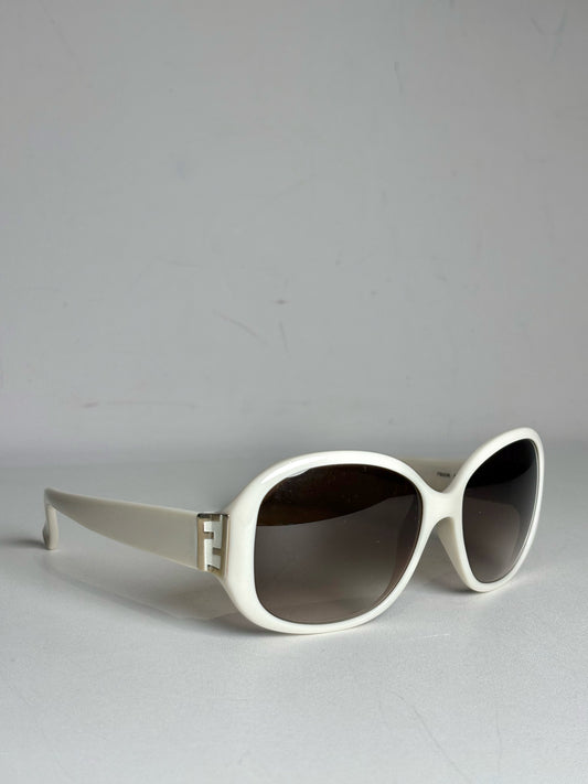 Fendi FS5236 Oversized Women's Pre-owned Cream Acetate Sunglasses
