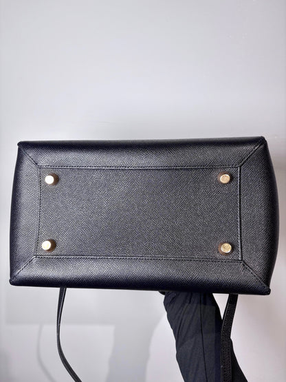 Celine Grained Leather Pre-owned Black Medium Purse