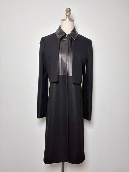 Women Size 6 The Row Black Nostrand Wool, Leather NWT Coat