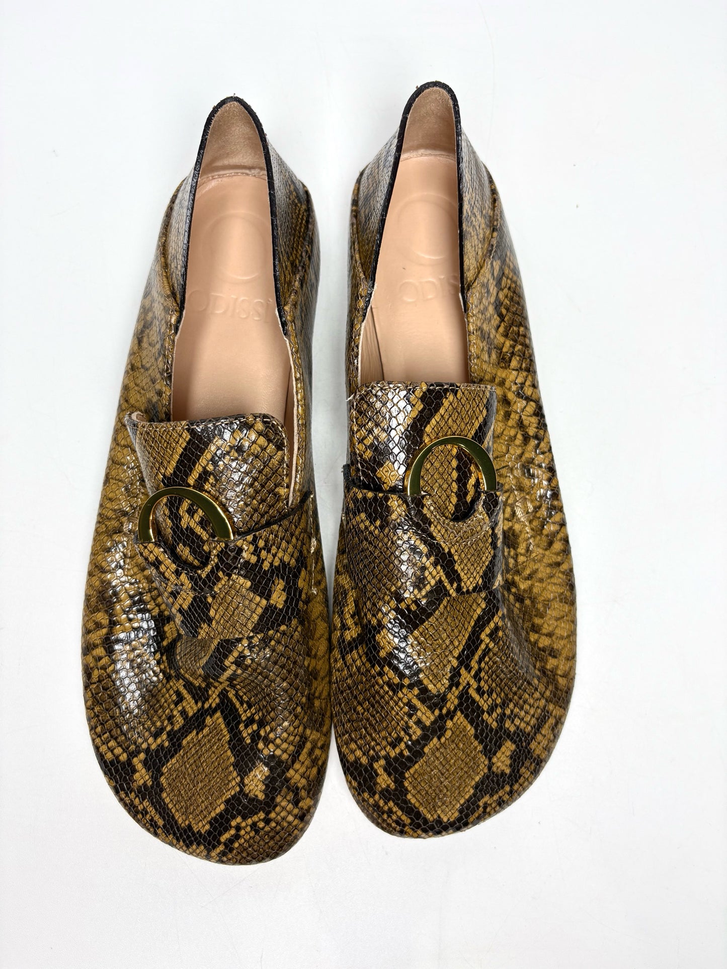 W Size 38 (7.5) Odissi Kali Python Print Leather Pre-owned, NWT Loafers