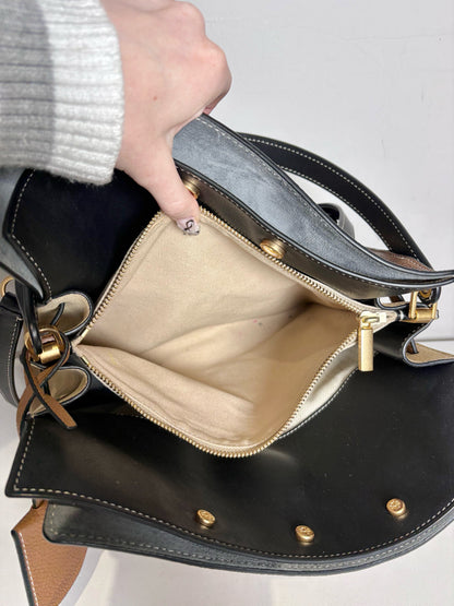 Women's Tory Burch Lee Radziwill Double Bag Large Leather Pre-owned Neutrals