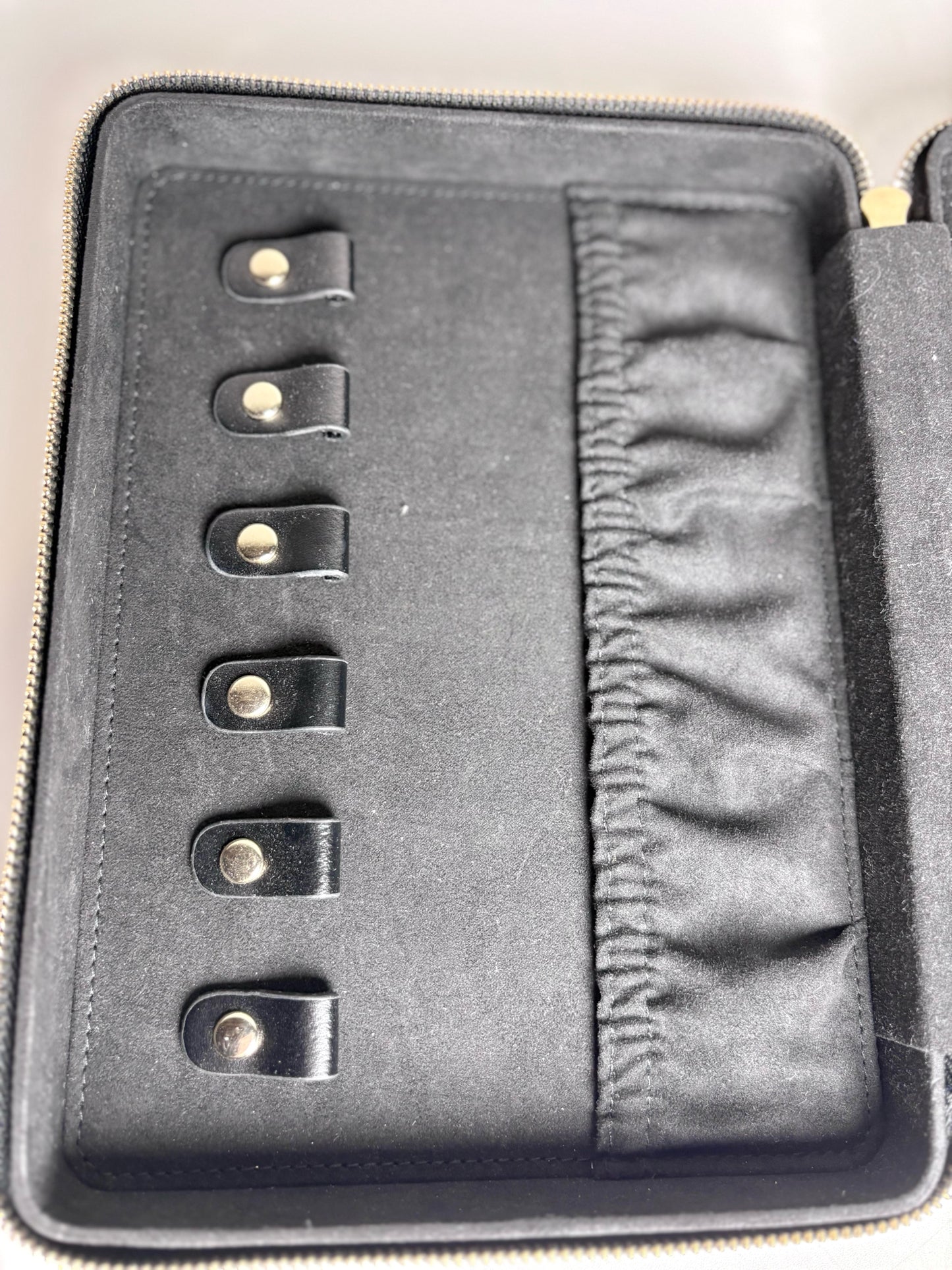 Foundrae Quilted, Symbols Leather Pre-owned Travel Jewelry Case