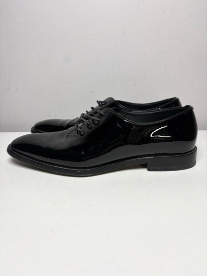 Men Shoe Size 7 Manolo Blahnik Black Patent Leather Pre-Owned Oxford Dress Shoes
