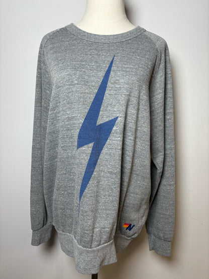 Women Size L Aviator Nation Gray Graphic Sweatshirt