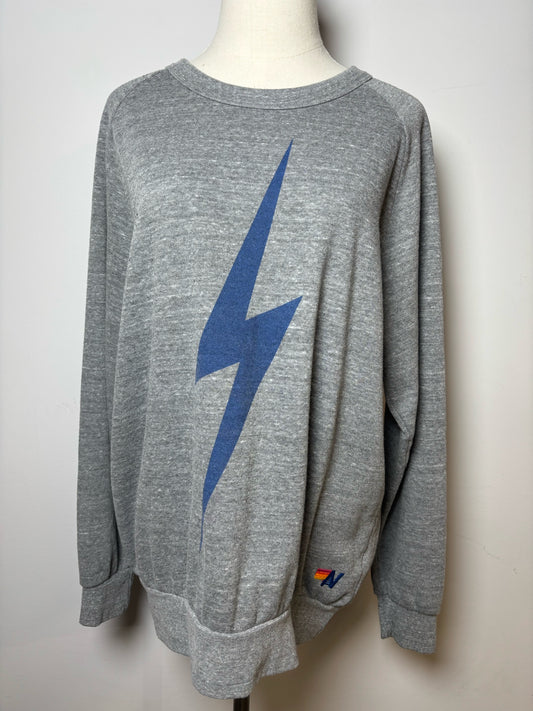 Women Size L Aviator Nation Gray Graphic Sweatshirt