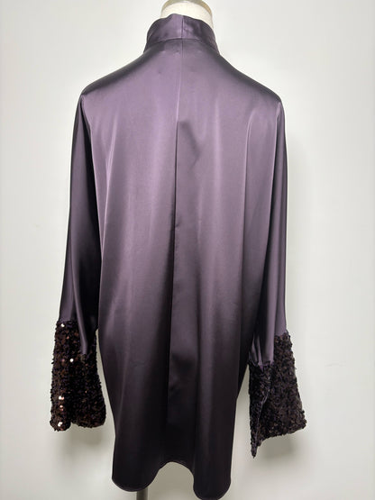 Women Size L Sachin + Babi Plum Sequins NWT Top