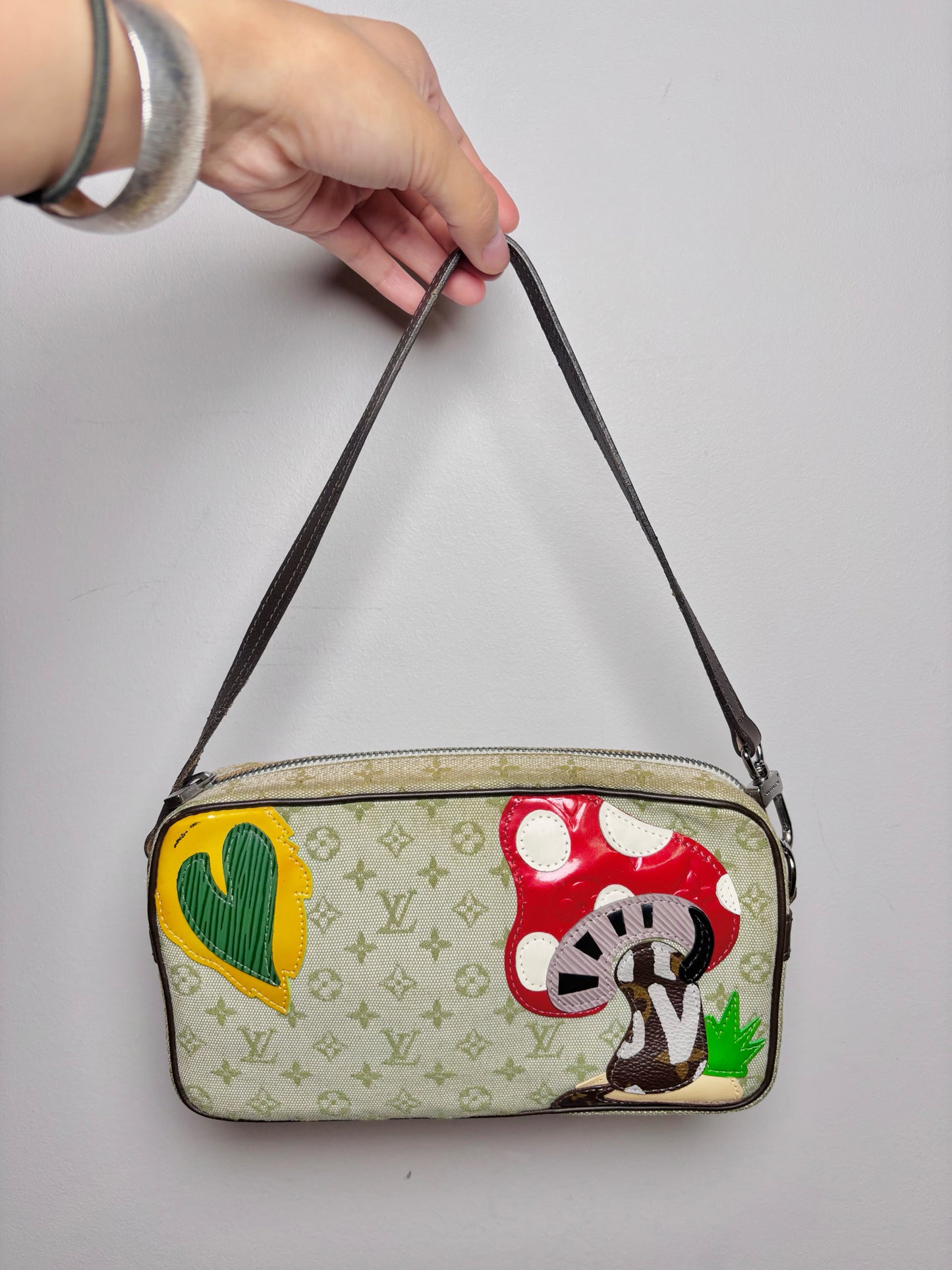 Louis Vuitton Mini Monogram Conte de Fees Canvas Green Cowhide Small Purse