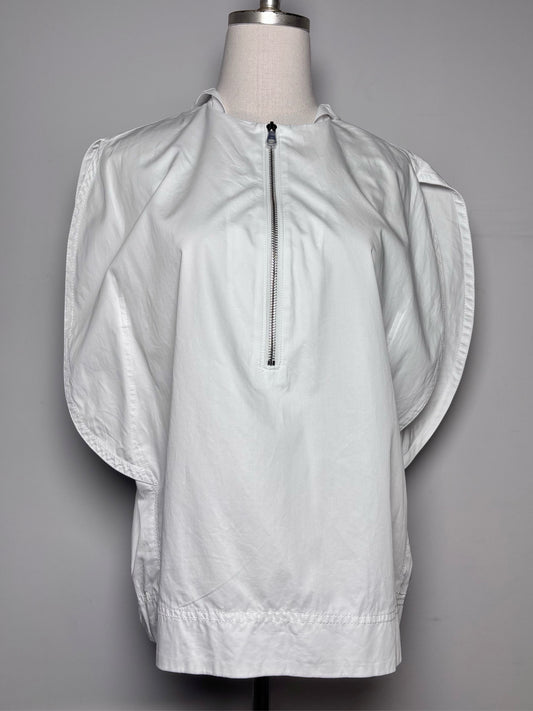Women Size 8 Tib Origamii White Solid 100% Cotton Pre-owned Top