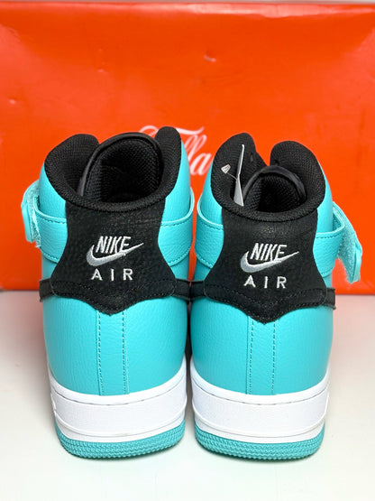 W Shoe Size 12 Nike x Tiffany & Co. Tiffany Blue, Black Leather High Top Sneaker