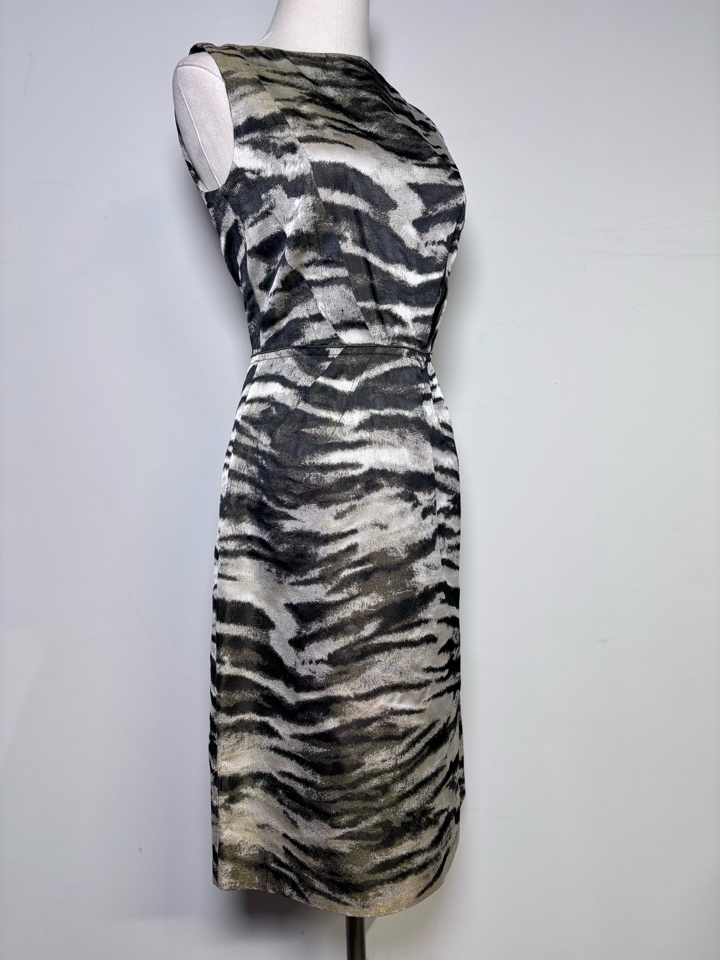 Women Size 36 (4) Lanvin Multi-Color Animal Stripe Sheath Dress