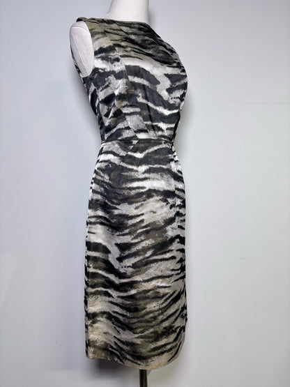 Women Size 36 (4) Lanvin Multi-Color Animal Stripe Sheath Dress