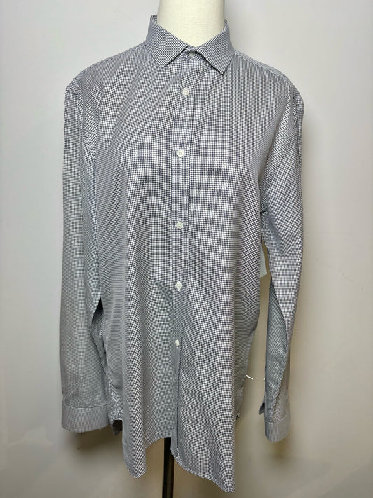 Mens Size 16-41 Burberry Blue Cotton Houndstooth Men's Shirt