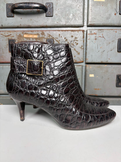 W Shoe Size 9 Talbots Chocolate Brown Leather Boots
