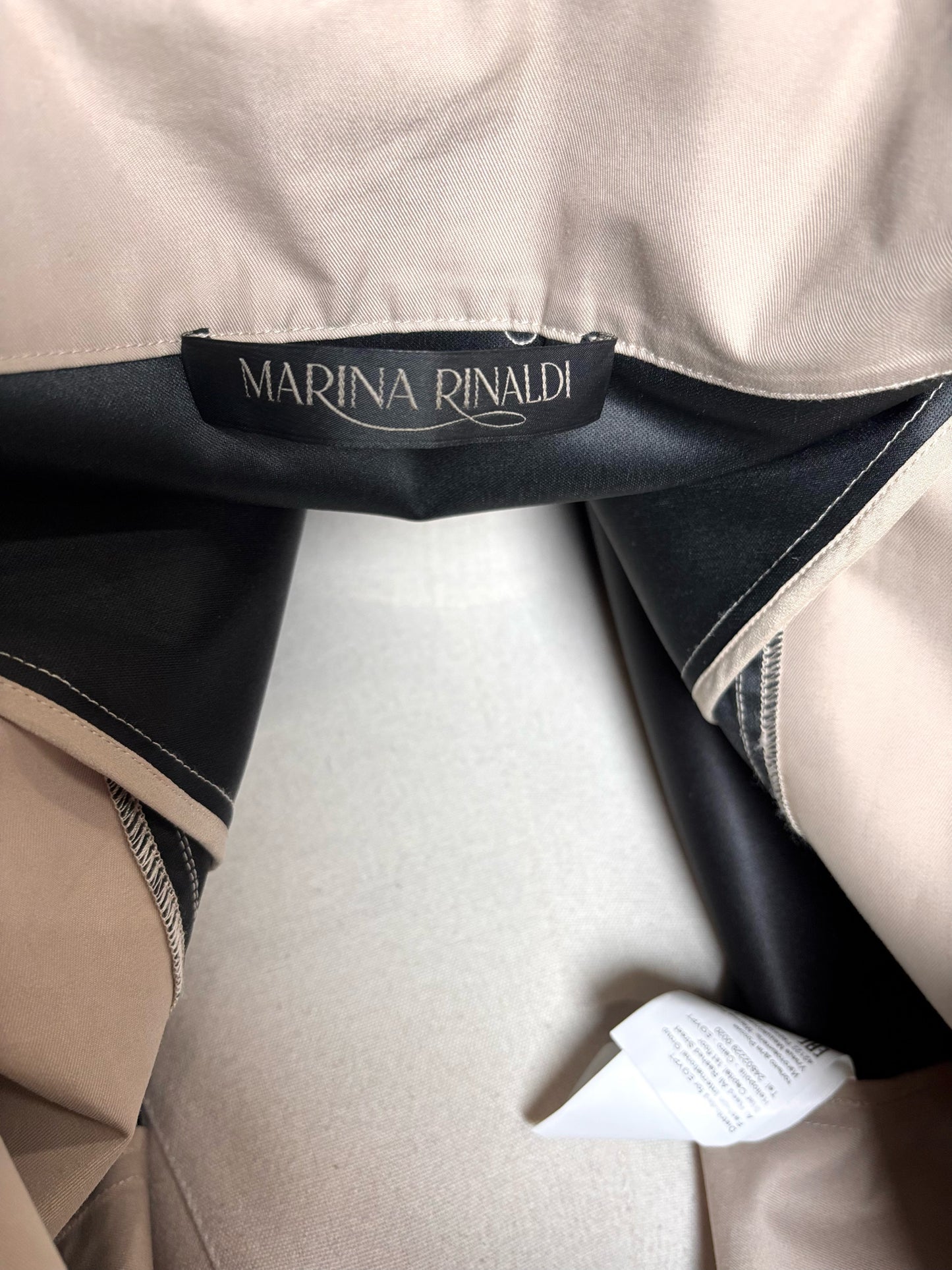 Women Size 16 (XL) Marina Rinaldi Khaki Colorblock 65% Cotton 35% Polyester Coat