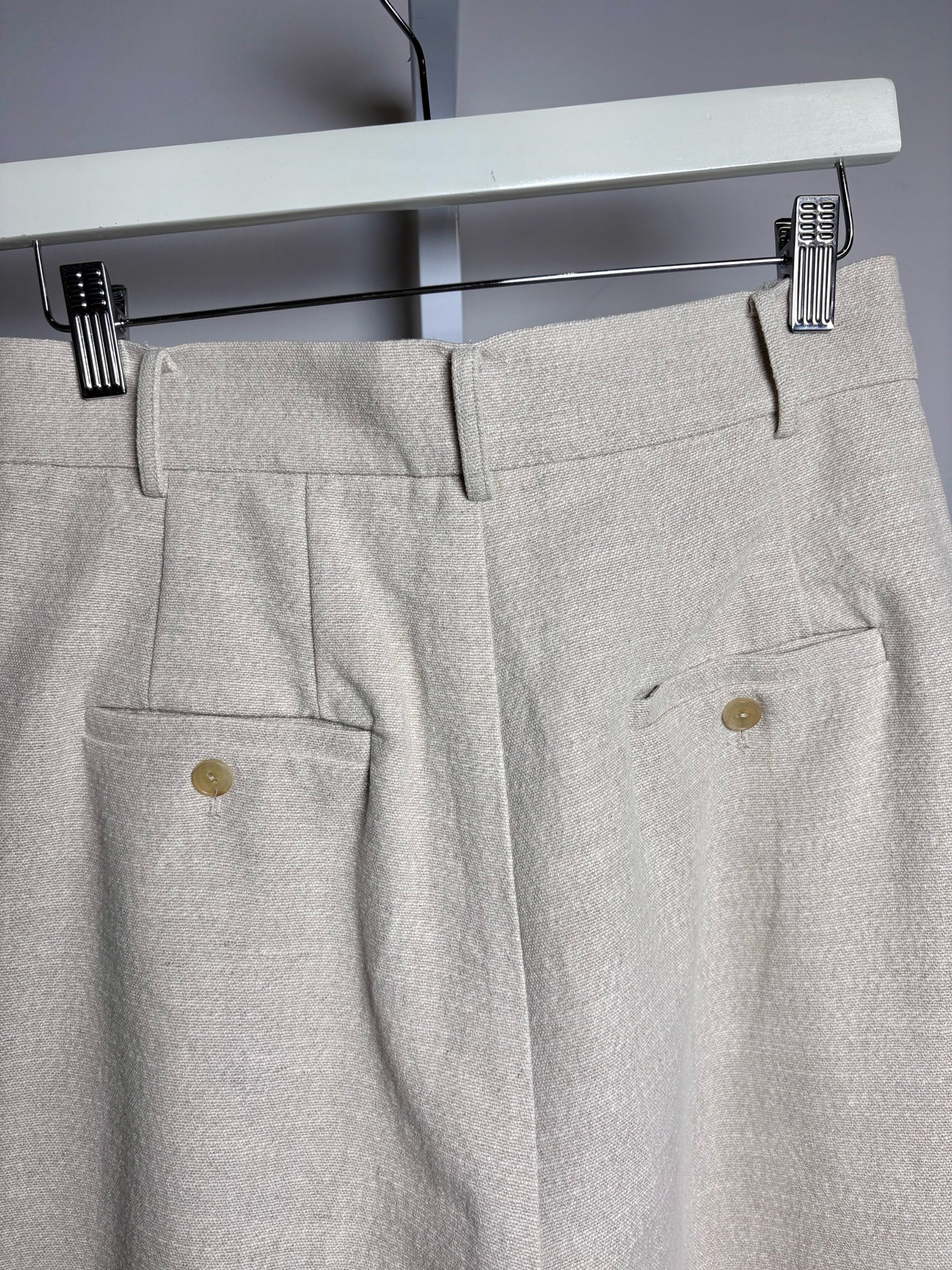 Women Size M Frankie Shop Beige Linen, Cotton Blend Women's Pre-owned Pants