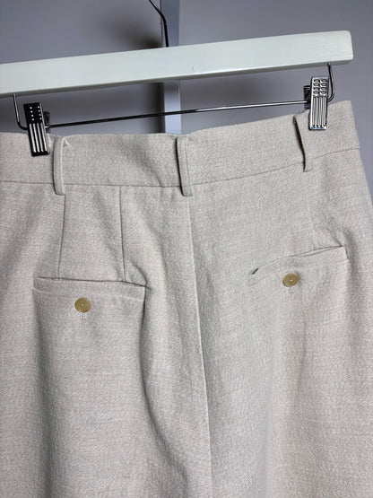 Women Size M Frankie Shop Beige Linen, Cotton Blend Women's Pre-owned Pants