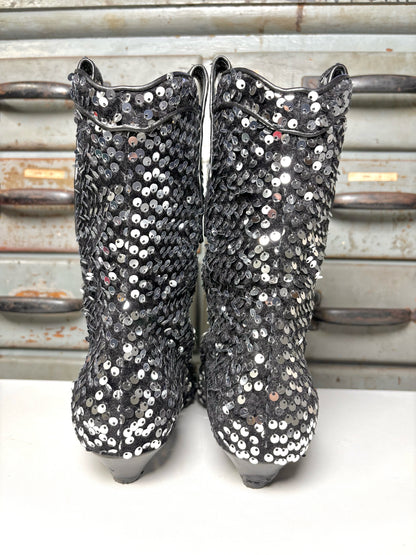 W Shoe Size 39 (8.5 US) Laurence Dacade Black Sequins Vanessa Ankle Boots