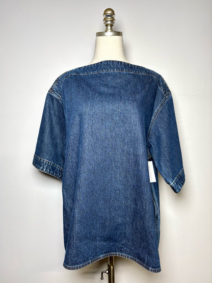 Women Size 40 Toteme Dark Blue Denim 100% Organic Cotton Pre-owned Top