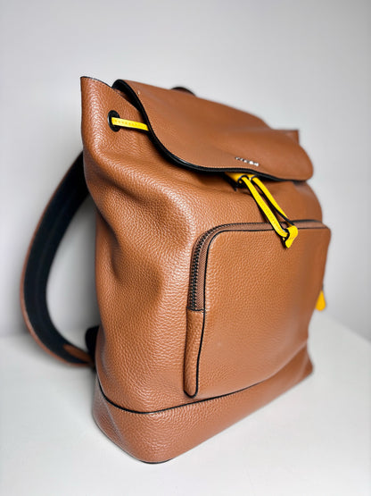 Coach Racer Caramel Leather Men's Backpack