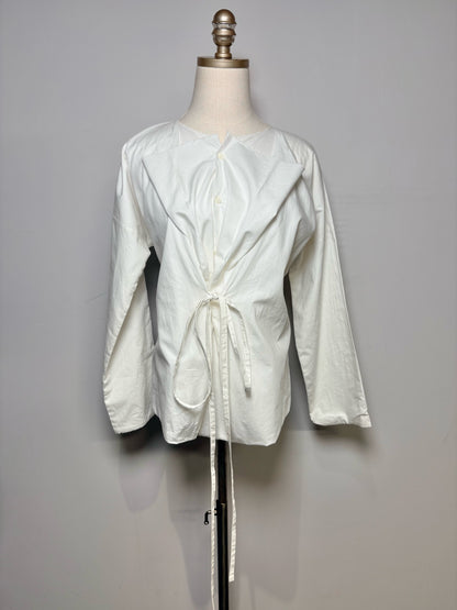 Women Size XS/S Comme des Garçons White Pure Cotton Pre-Owned Collector's Shirt
