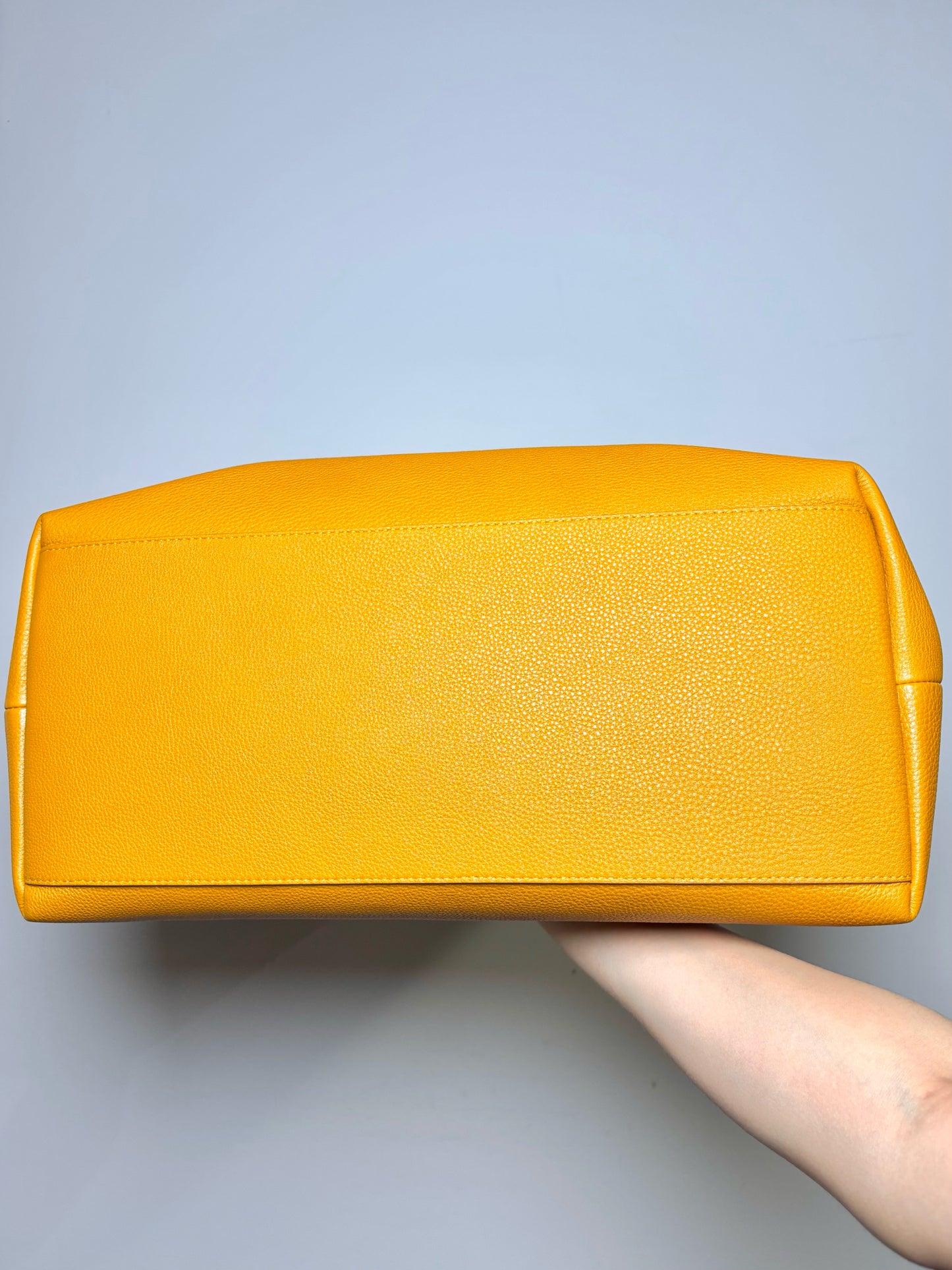 Bottega Veneta Solid Leather Yellow Hobo Purse