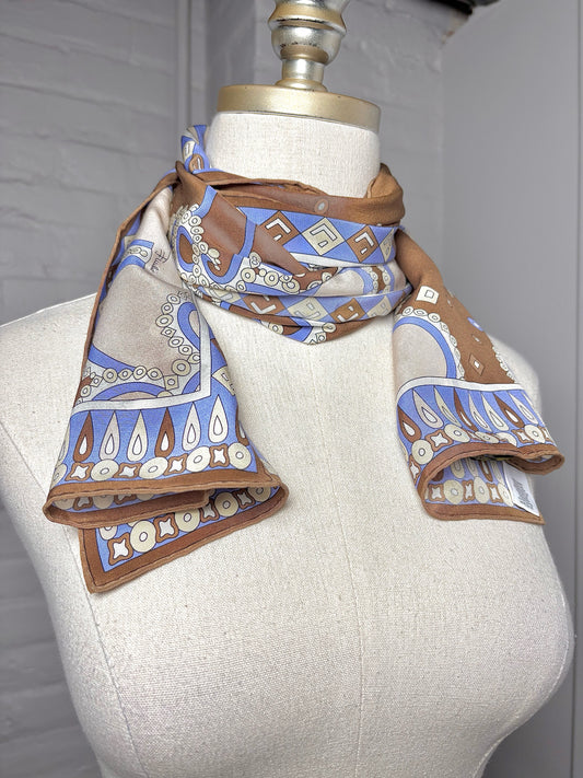 Emilio Pucci Psychedelic Print Silk 63 x 13 Scarf