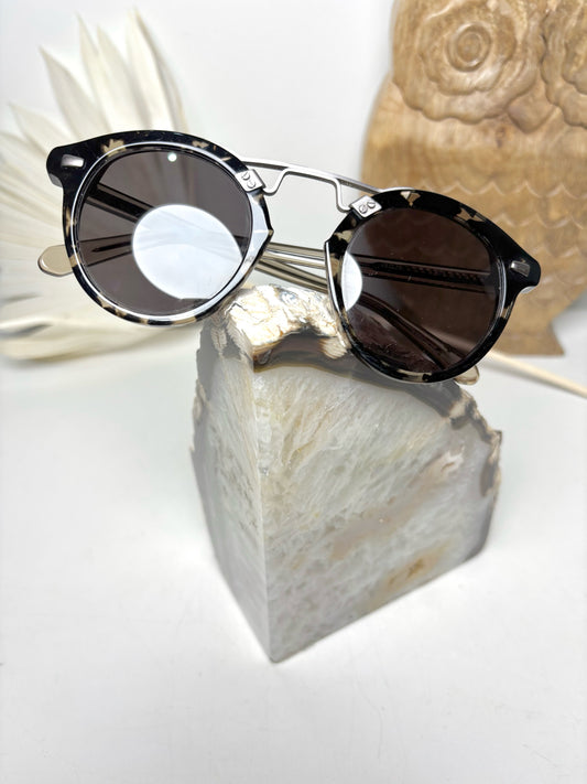 Acetate Krewe Black, Gray 4825 STL II Iconic Classic Sunglasses