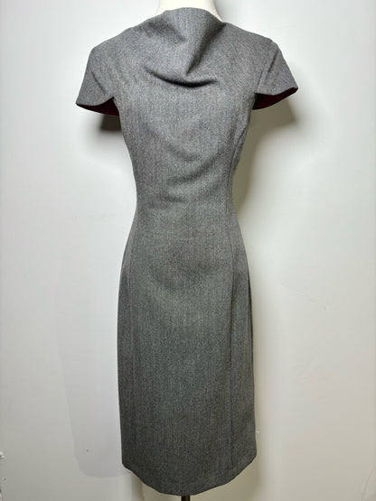 Women Size M Ports 1961 Charcoal Tweed Wool Sheath Dress