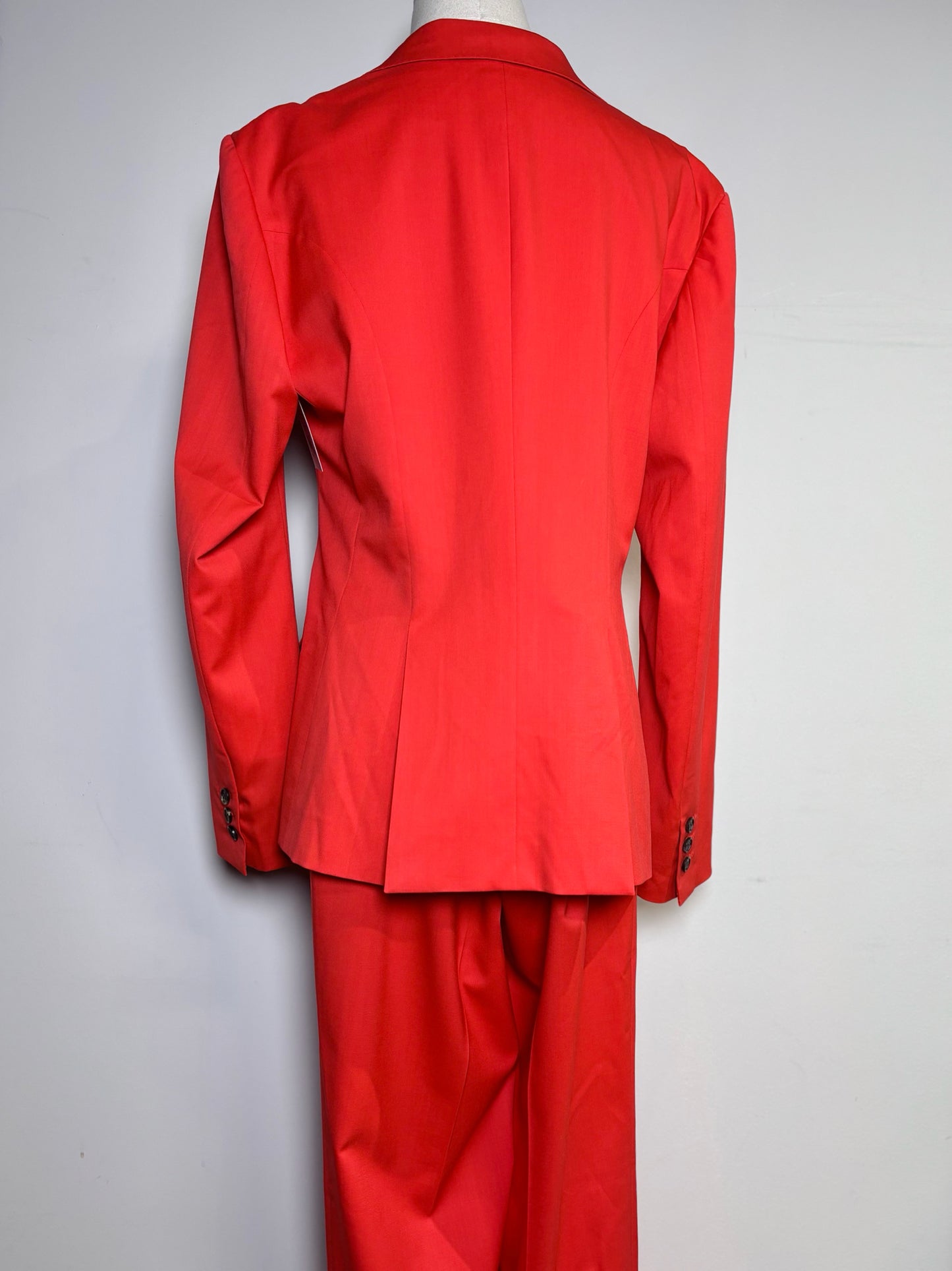 Women Size 48 (L, US) Belvest Red Pure Wool 2-piece Blazer, Pants Suit