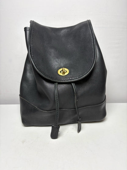Women's Coach 9791 Black Leather Vintage Pre-Owned Medium Backpack