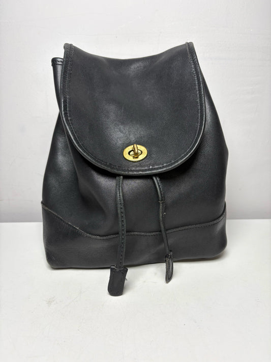 Women's Coach 9791 Black Leather Vintage Pre-Owned Medium Backpack