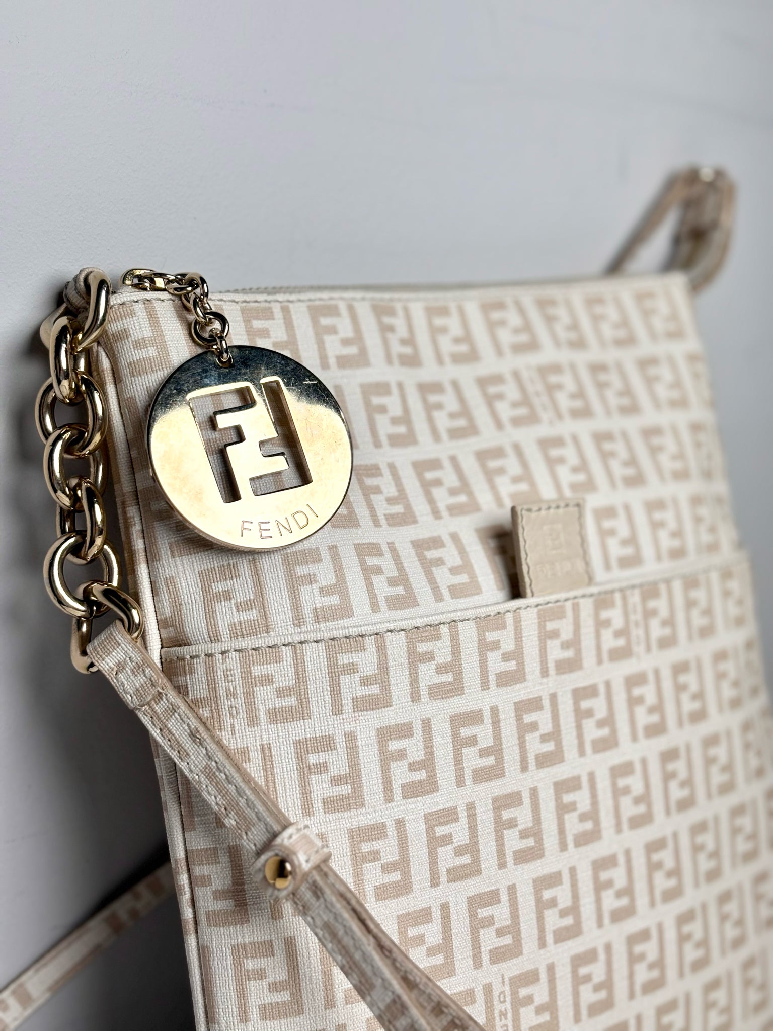 Fendi Zucchino FF Beige, Cream Crossbody Bag – VIDA STYLE SHOP