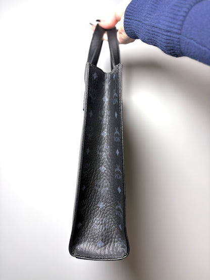 MCM Aren Monogram Black Visetos Tote Bag