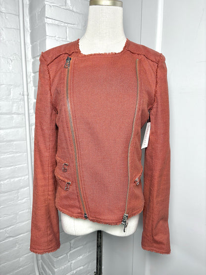 Women Size 6 Veronica Beard Terracotta Moto  Pre-owned Jacket