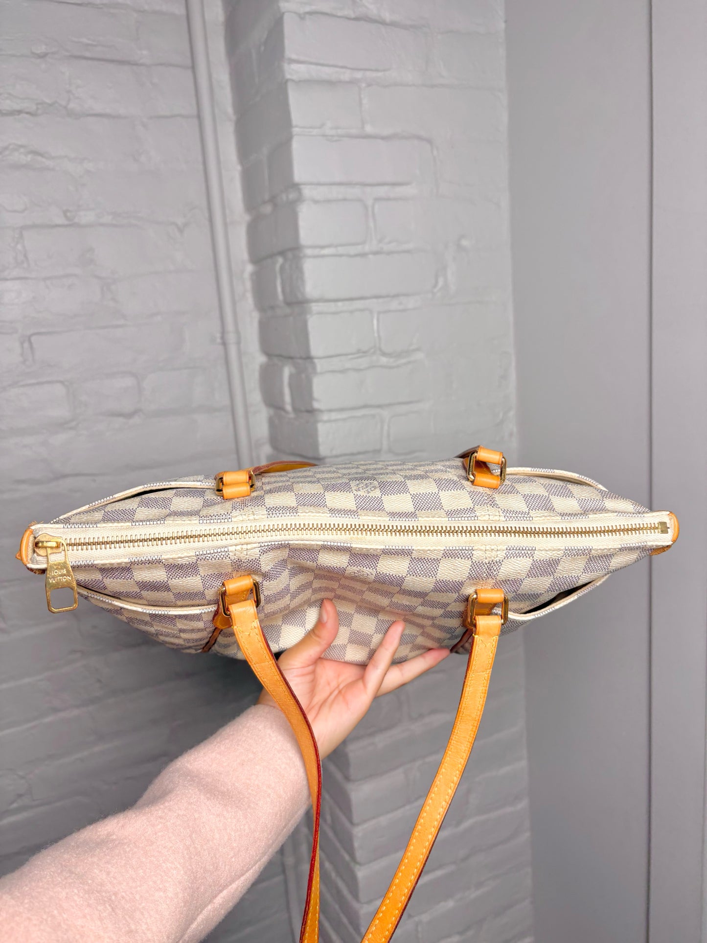 Louis Vuitton Totally Damier Coated Canvas Cream Damier Azur PM Tote