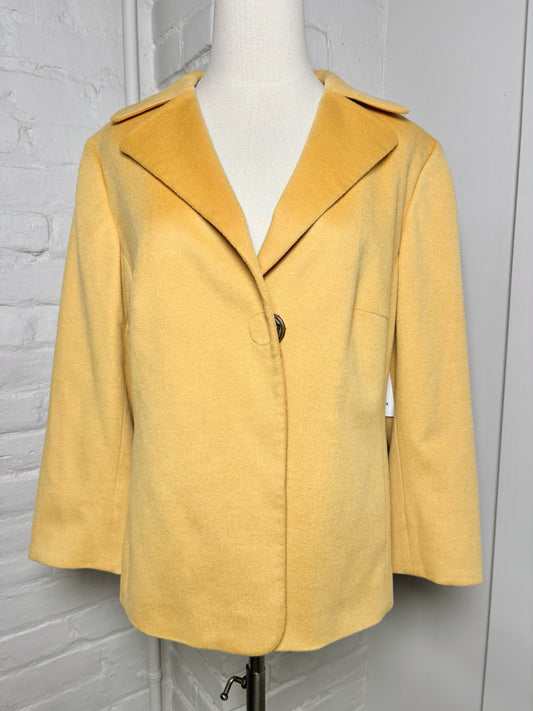 Women Size 14 Akris Punto Mustard Solid Blazer