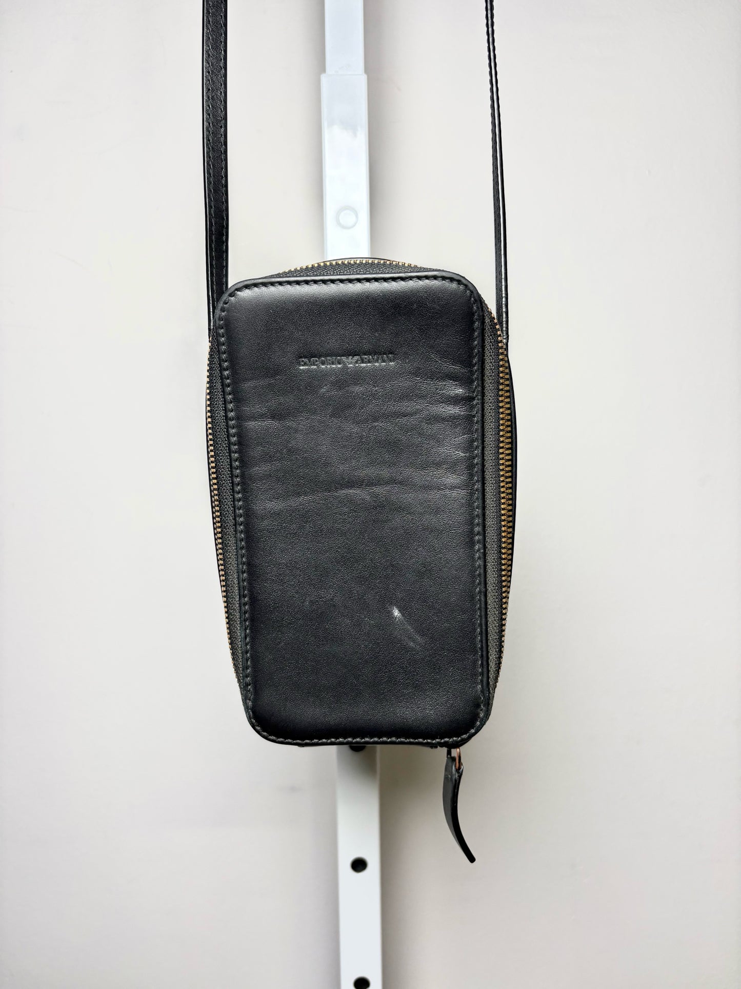 Emporio Armani Black Leather Men's Bag