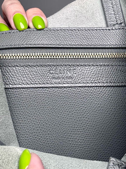 Leather Celine Colorblock Pre-owned Gray & Blue Calf Small Purse