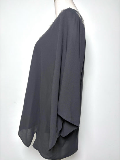 Women Size One Size Michael Kors Collection Black Embellished Silk NWT Blouse