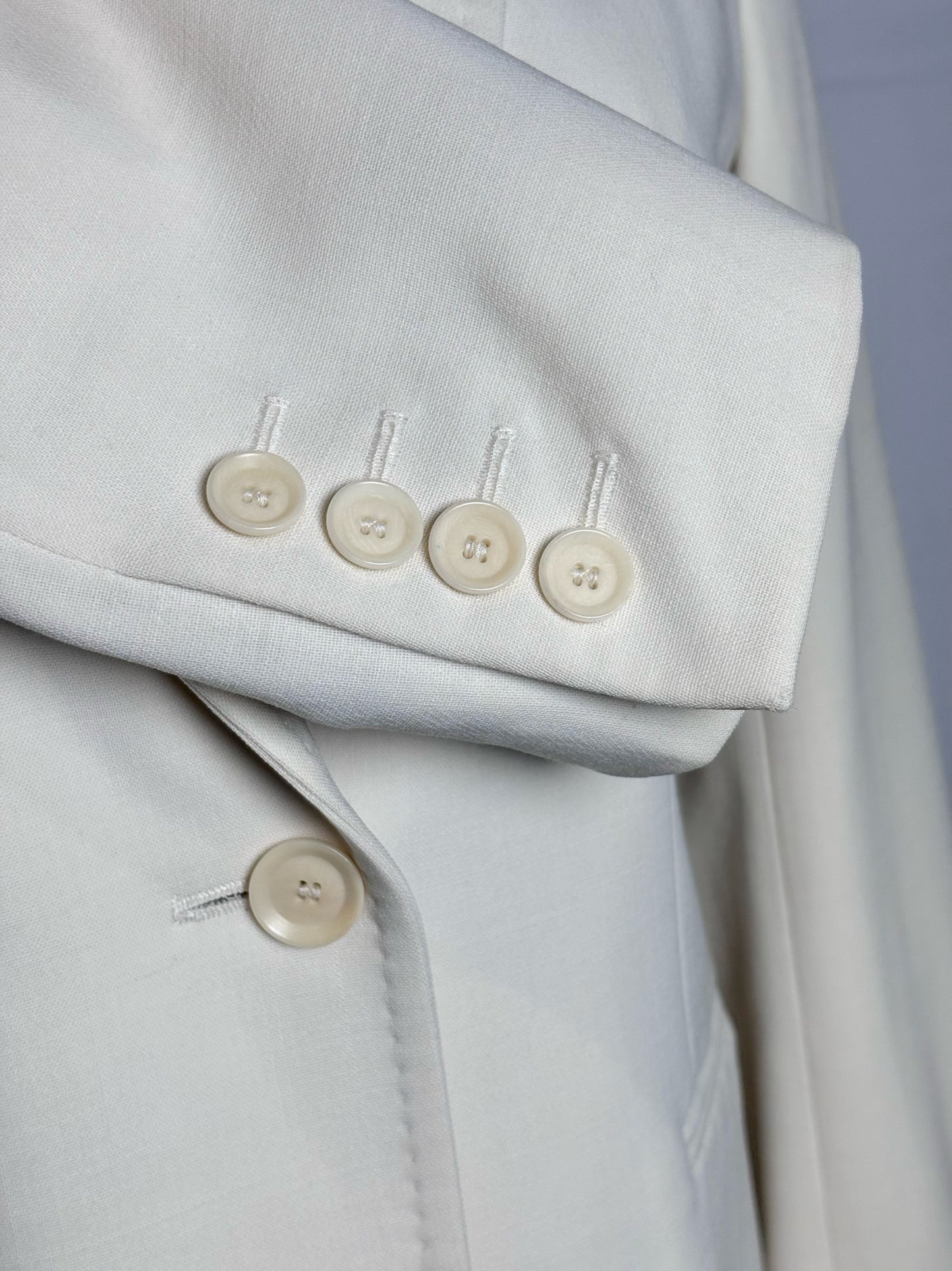 Women Size 6 Max Mara Cream Solid Wool Blend Women's Pre-owned Blazer