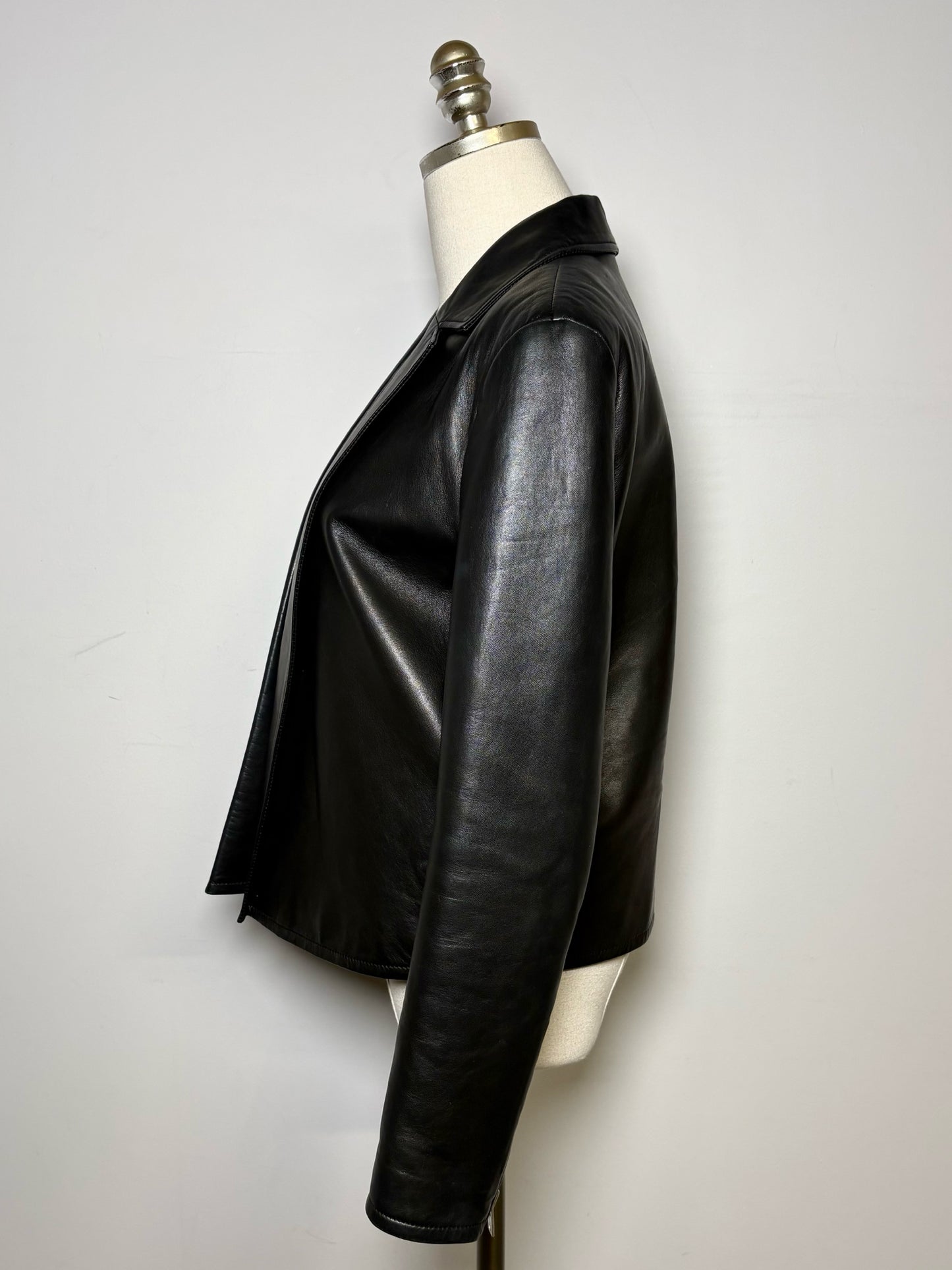Women Size 38 (2 - 4 US) IRO Black Solid 100% Leather Pre-owned Jacket